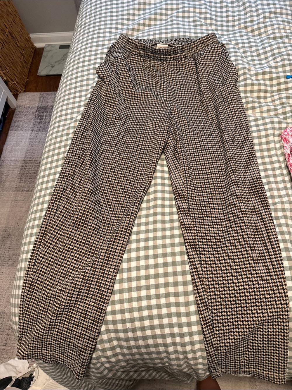 a new day Black & Cream Houndstooth Wide-Leg Pants